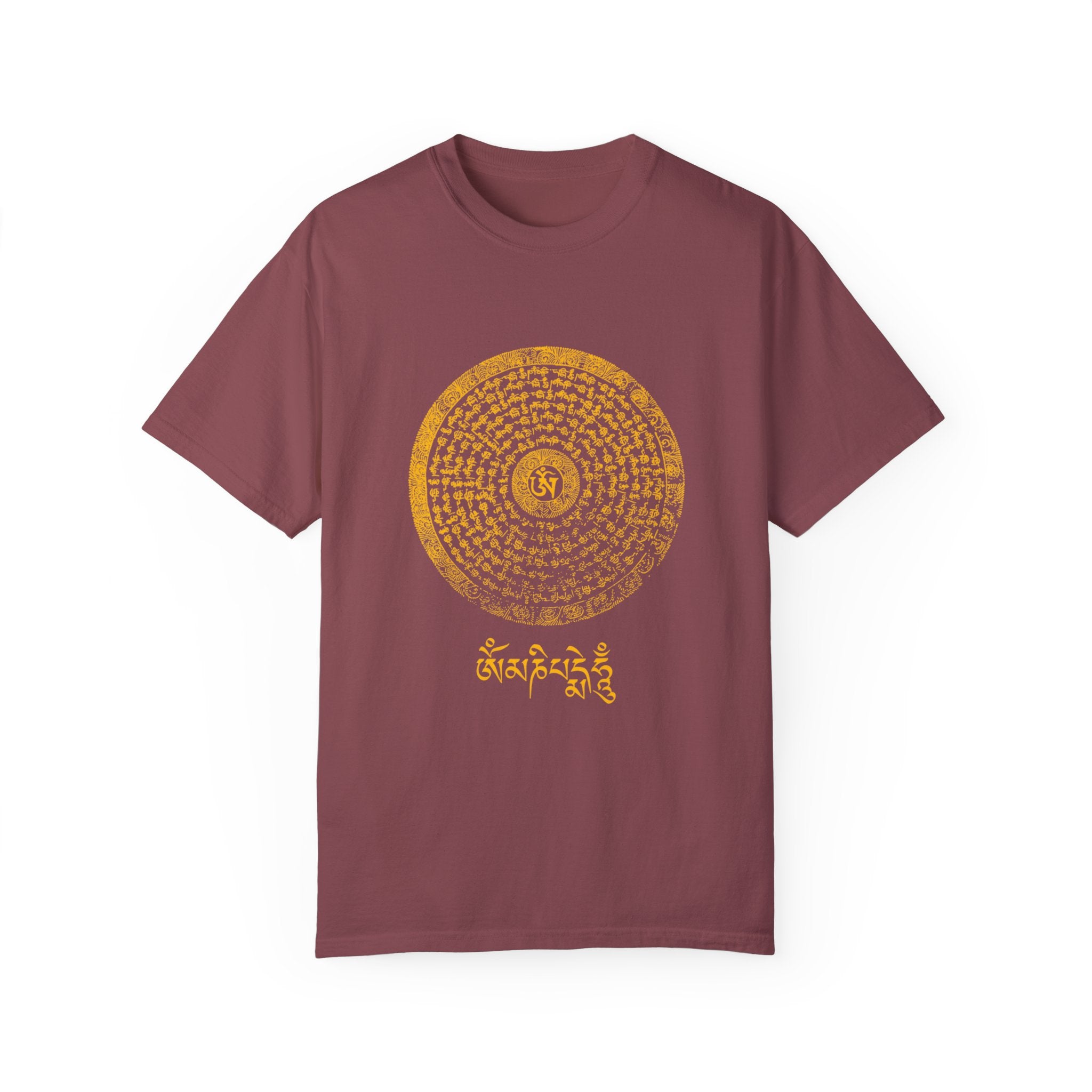 Om Mani Padme Hum Design - Unisex Garment-Dyed T-shirt