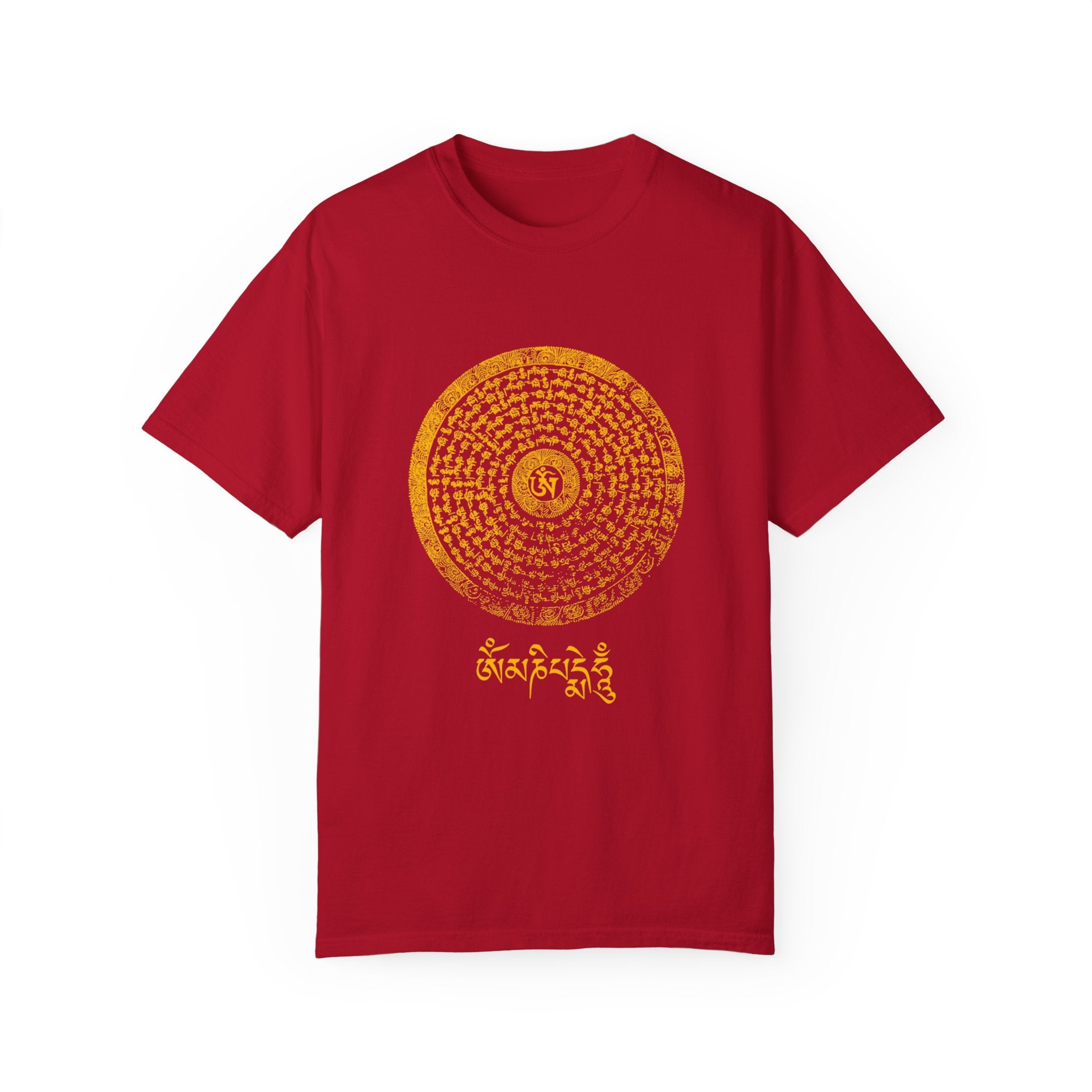 Om Mani Padme Hum Design - Unisex Garment-Dyed T-shirt