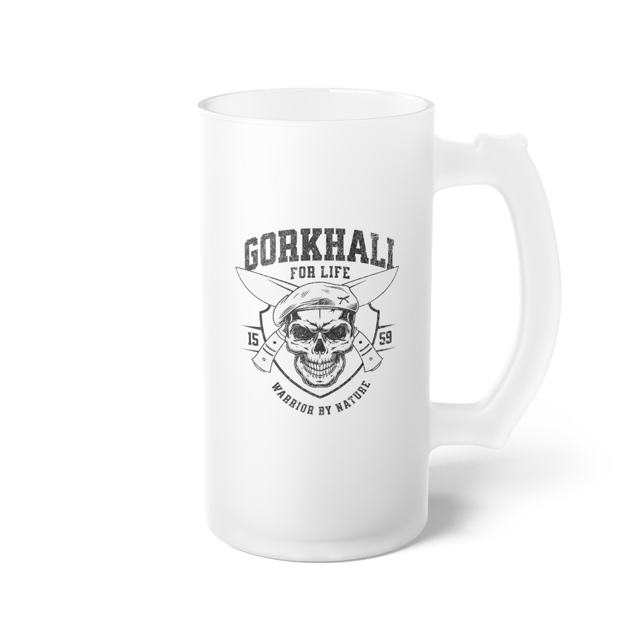 Gorkhali for Life - Frosted Glass Beer Mug