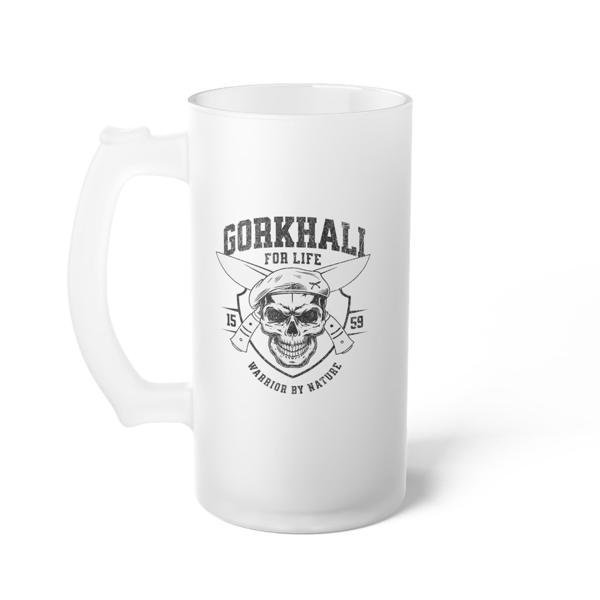 Gorkhali for Life - Frosted Glass Beer Mug