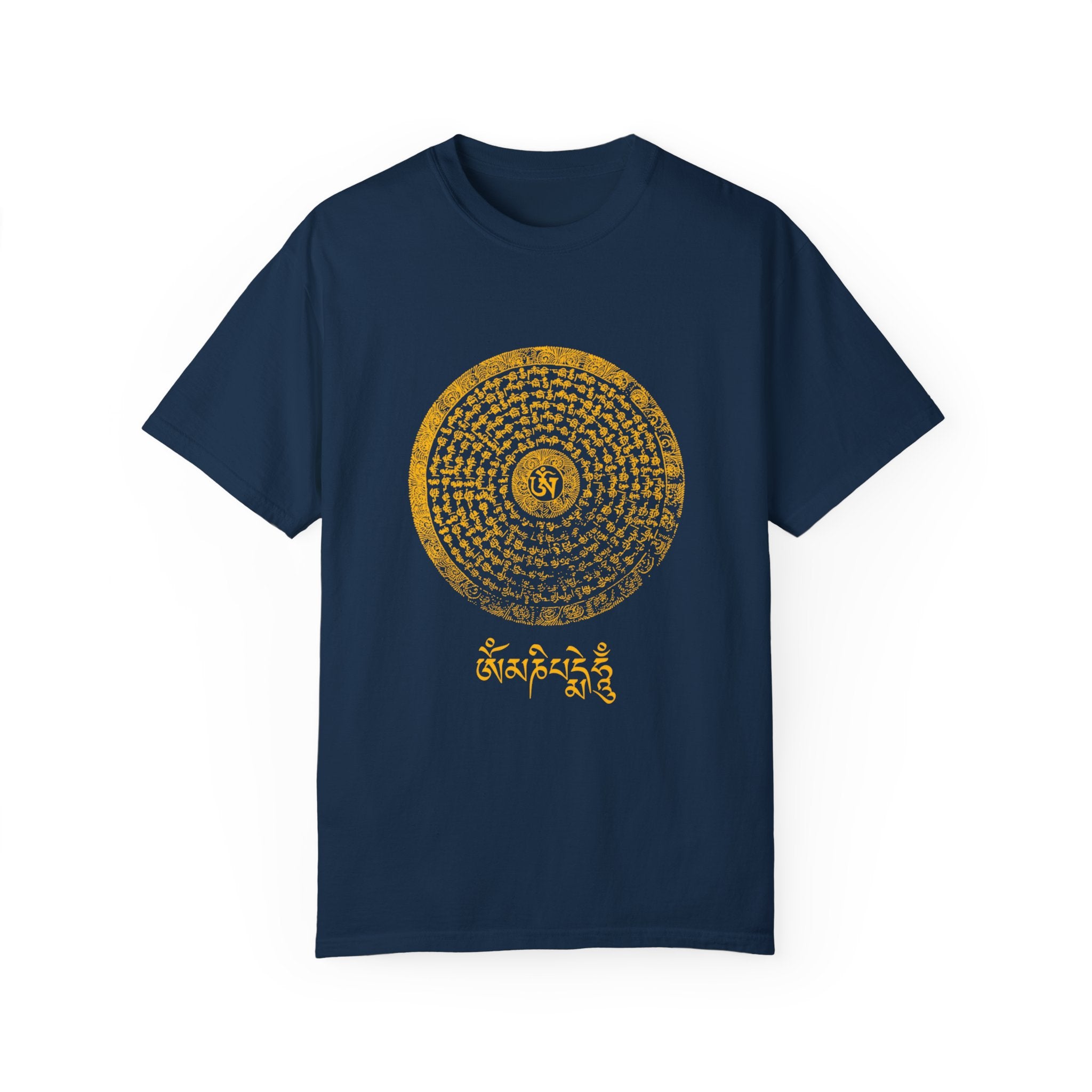 Om Mani Padme Hum Design - Unisex Garment-Dyed T-shirt