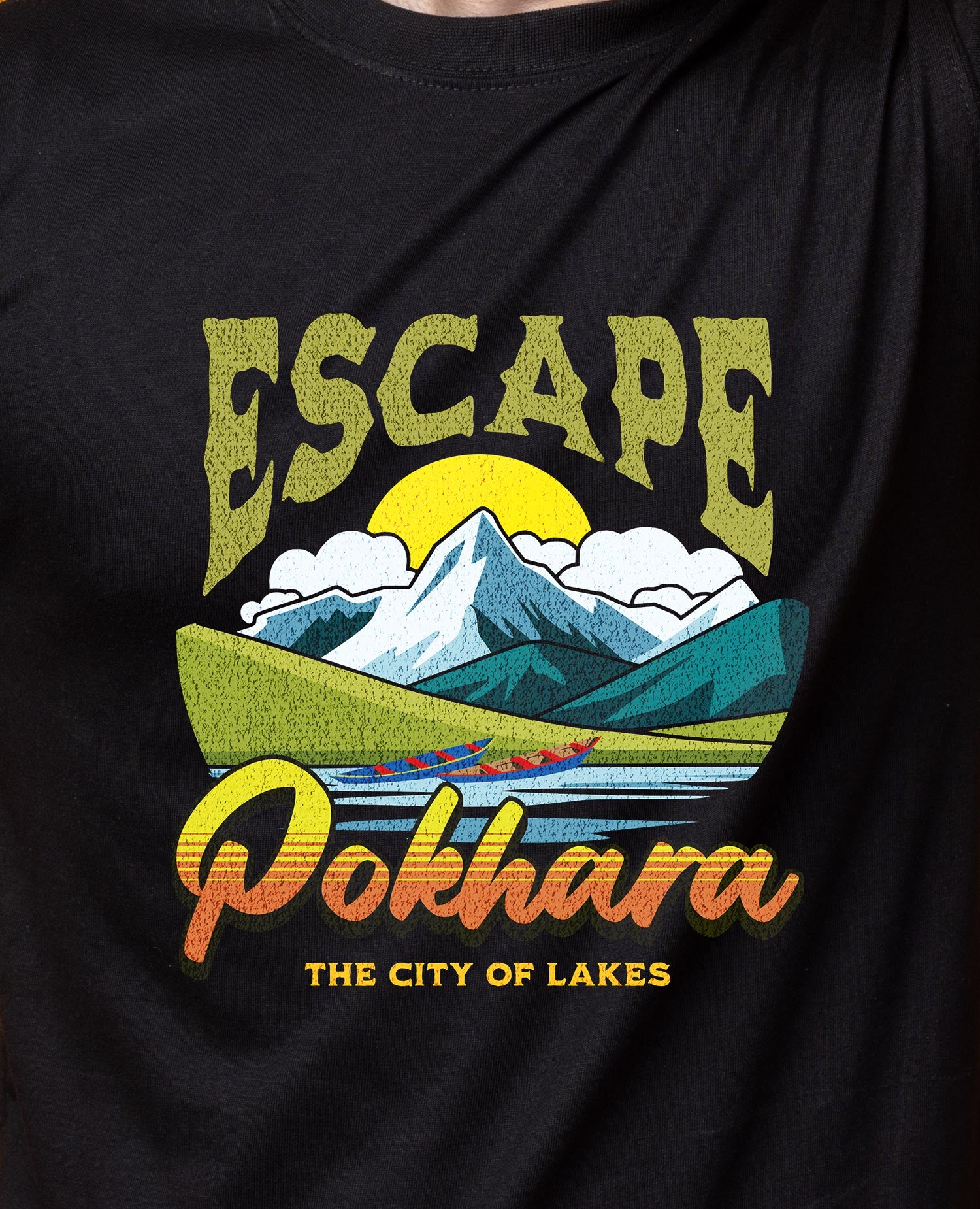 Escape Pokhara The City of Lakes Unisex Triblend Tee