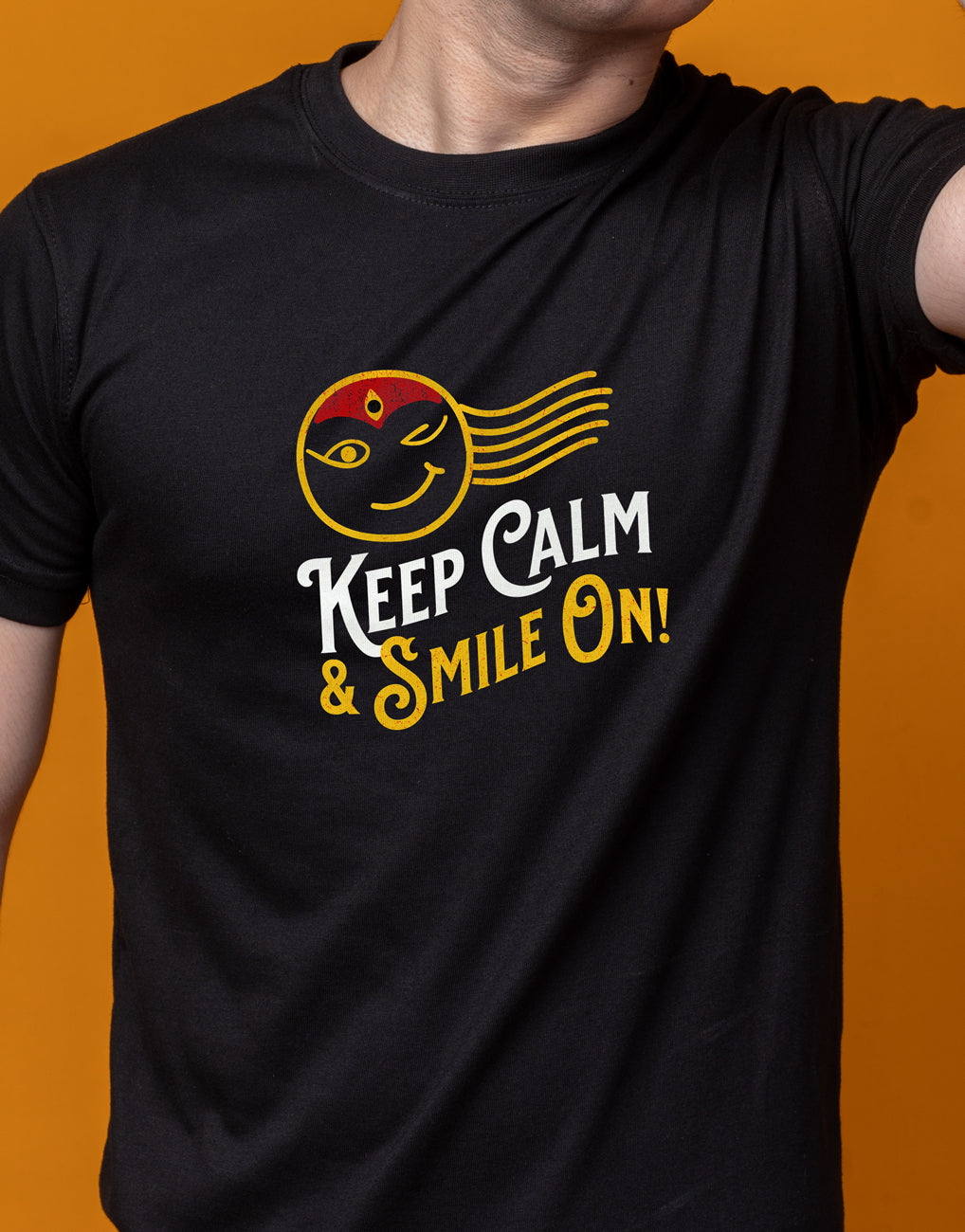 Keep Calm & Smile On! Goddess Kumari Unisex Tri-Blend Crew Tee