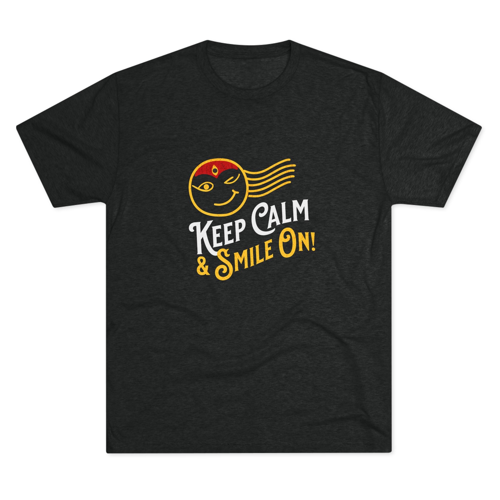 Keep Calm & Smile On! Goddess Kumari Unisex Tri-Blend Crew Tee