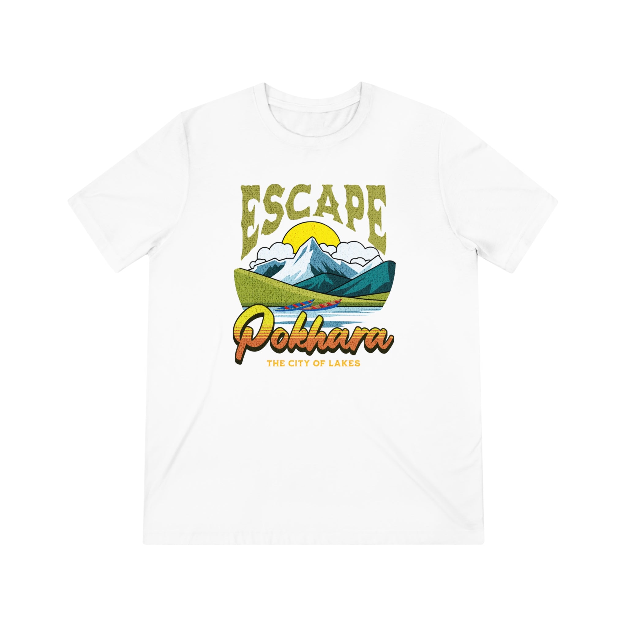 Escape Pokhara The City of Lakes Unisex Triblend Tee