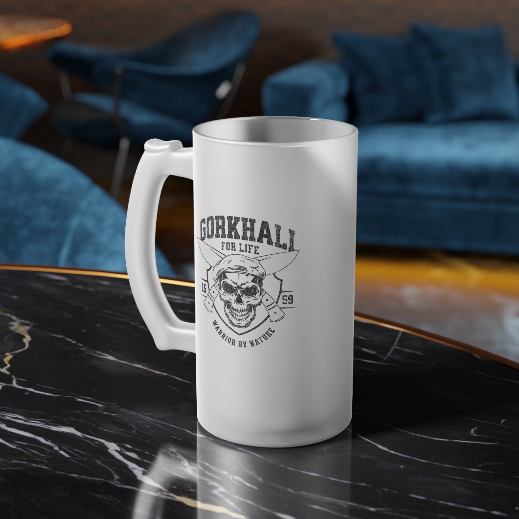 Gorkhali for Life - Frosted Glass Beer Mug