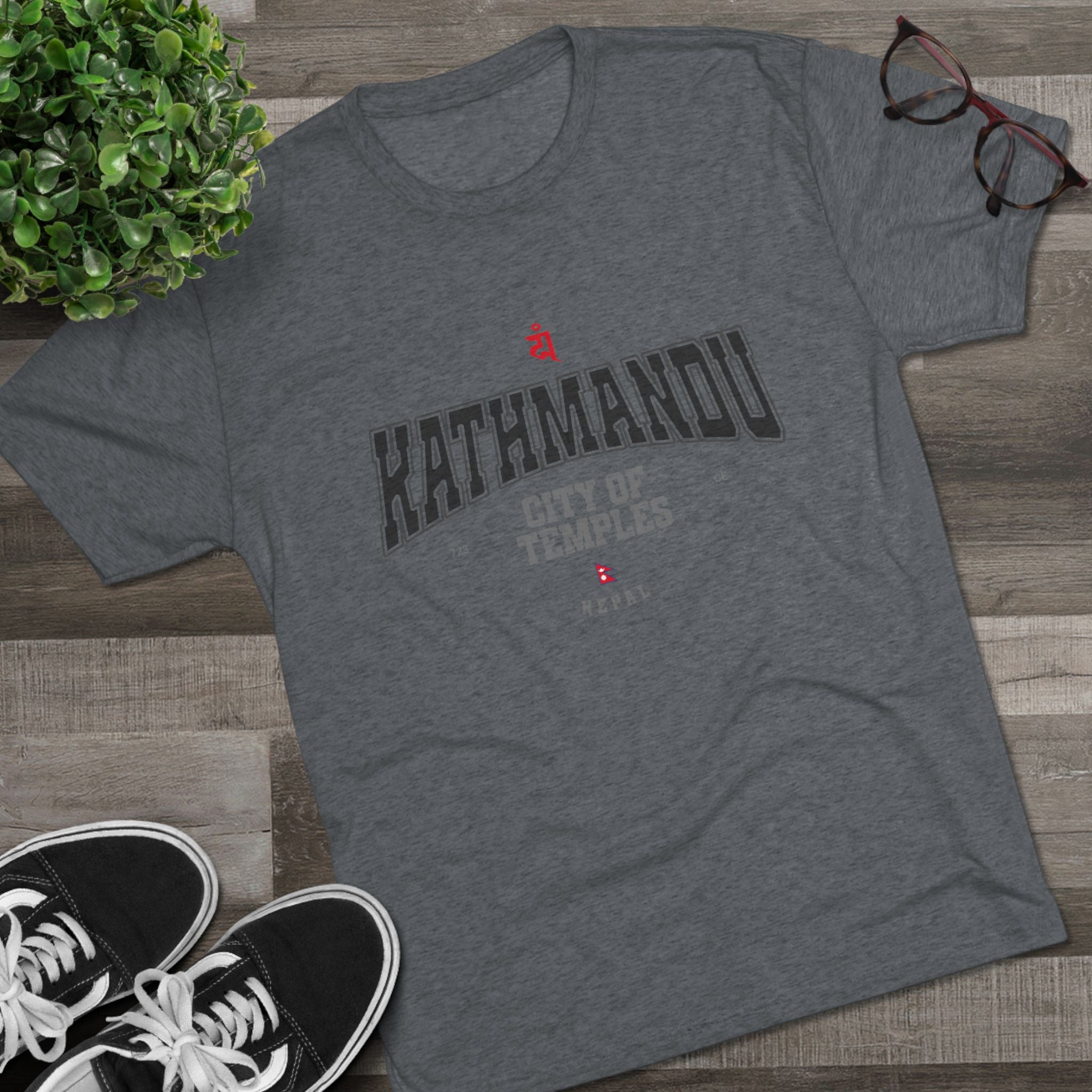 Kathmandu City of Temples Unisex Tri-Blend Crew Tee