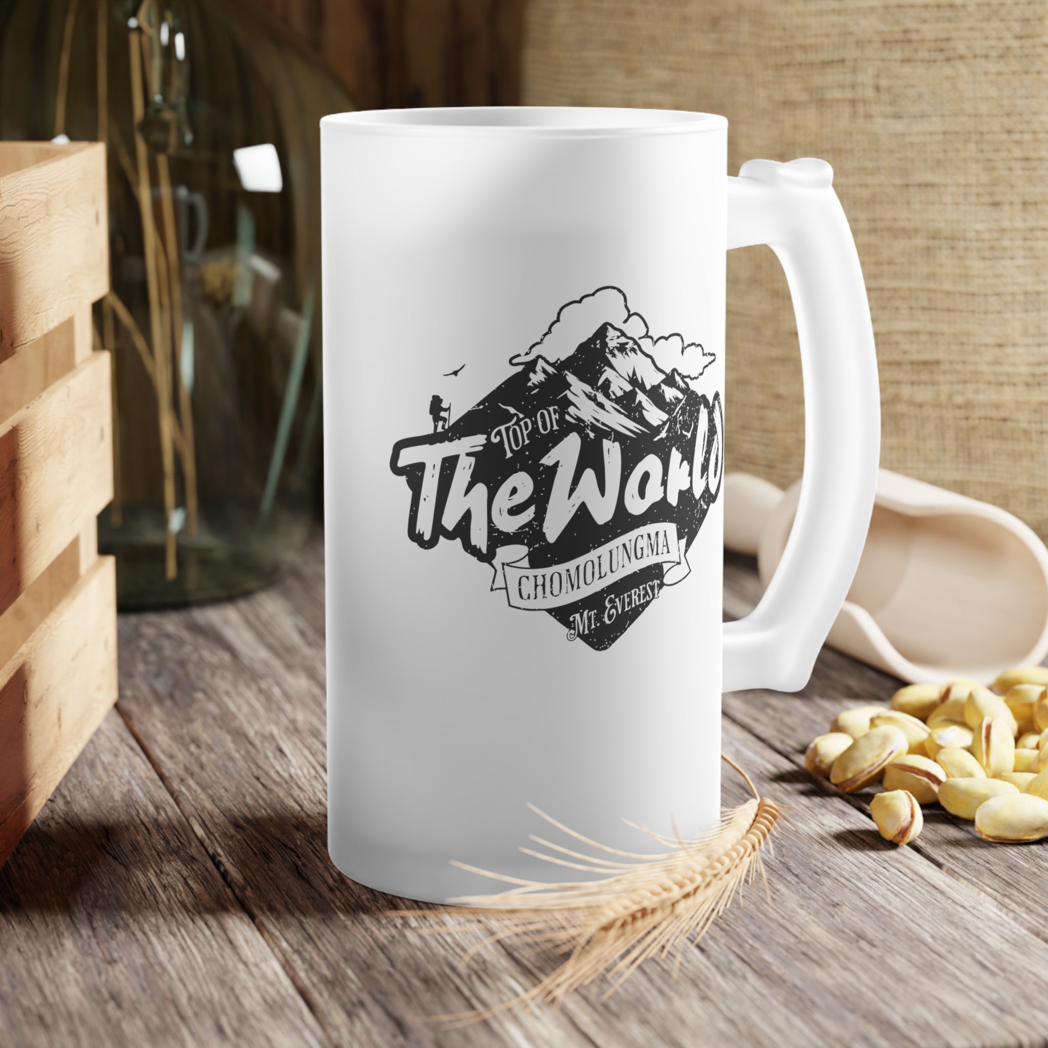Top of the World - Chomolungma Frosted Glass Beer Mug
