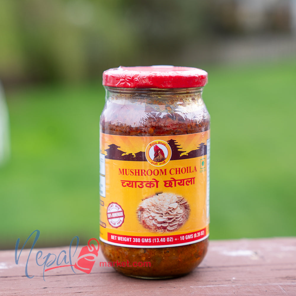 Rato Bhale Mushroom Choila (Chyau ko Choila)