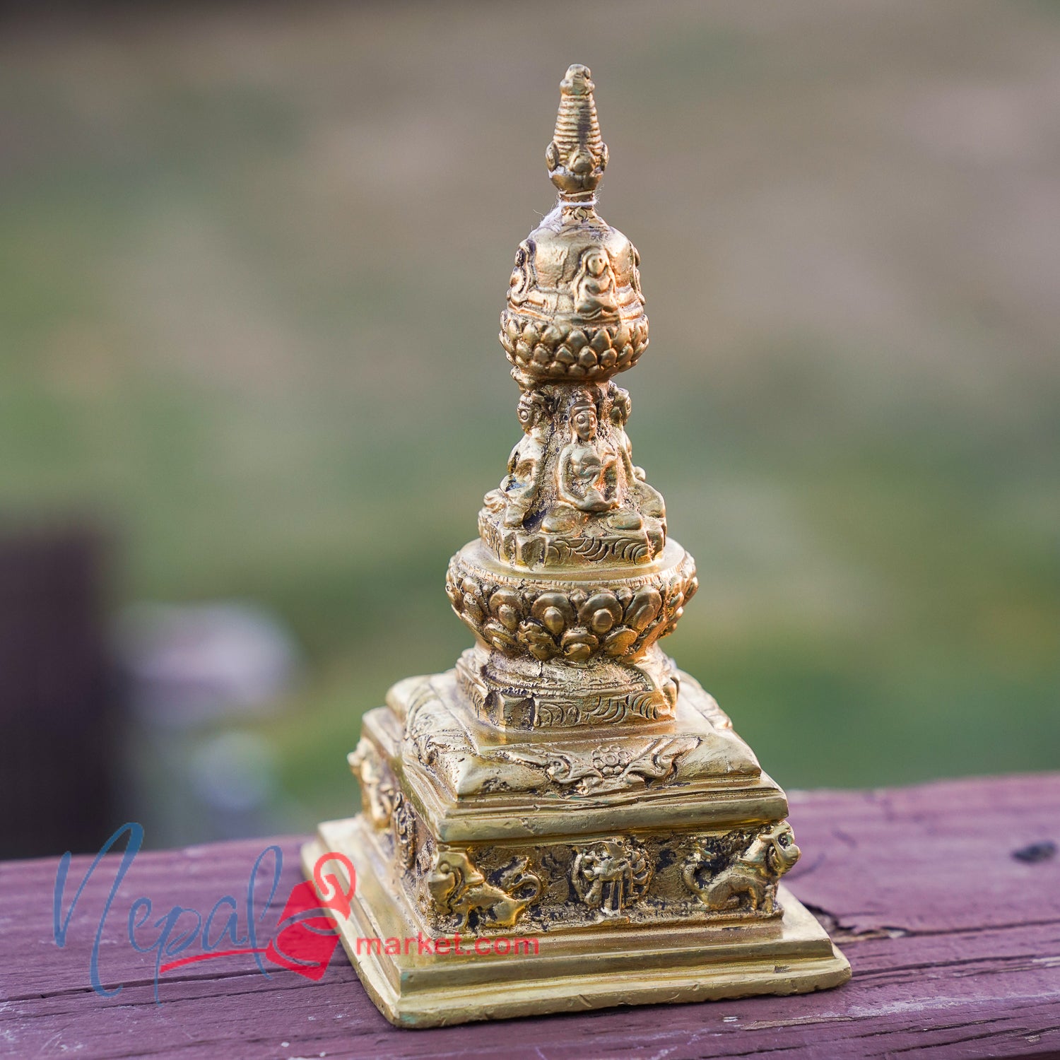 Handmade Brass Buddha Stupa Statue – Chiba Dyo