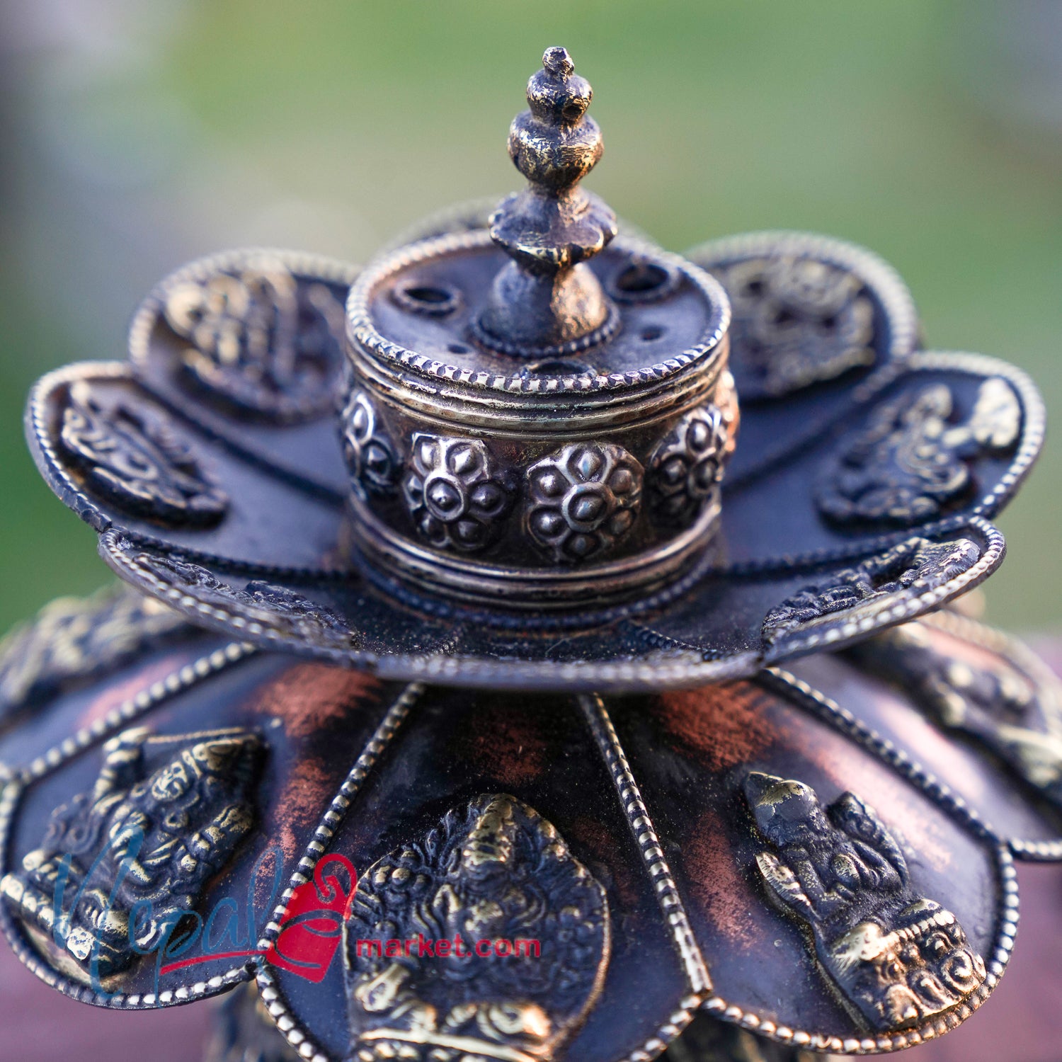 Eight Auspicious Symbol Lotus Incense Burner