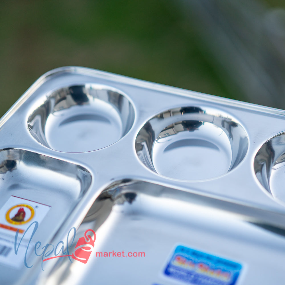 Rato Bhaley Stainless Steel Rectangle Khandey Thaal