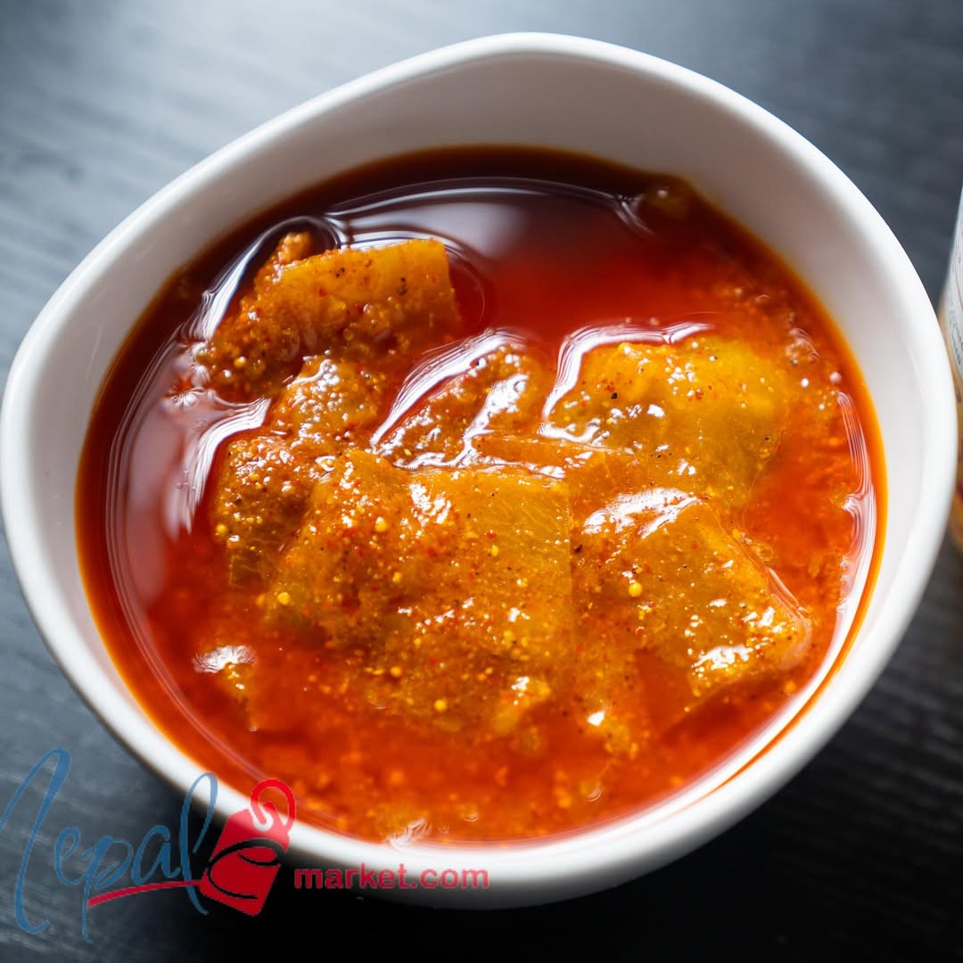 Rato Bhale Cucumber Pickle (Khalpi Achar)