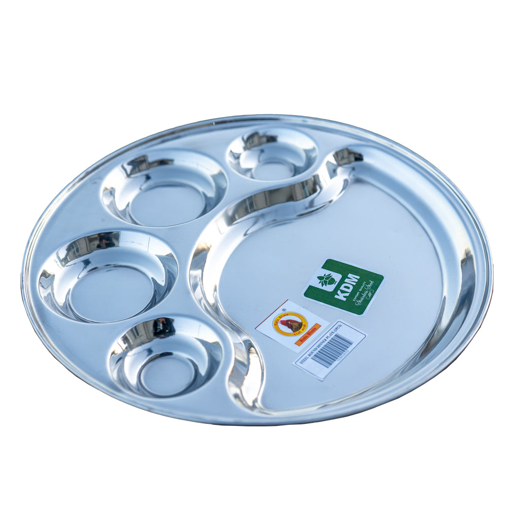 Rato Bhaley Stainless Steel Round Khandey Thaal