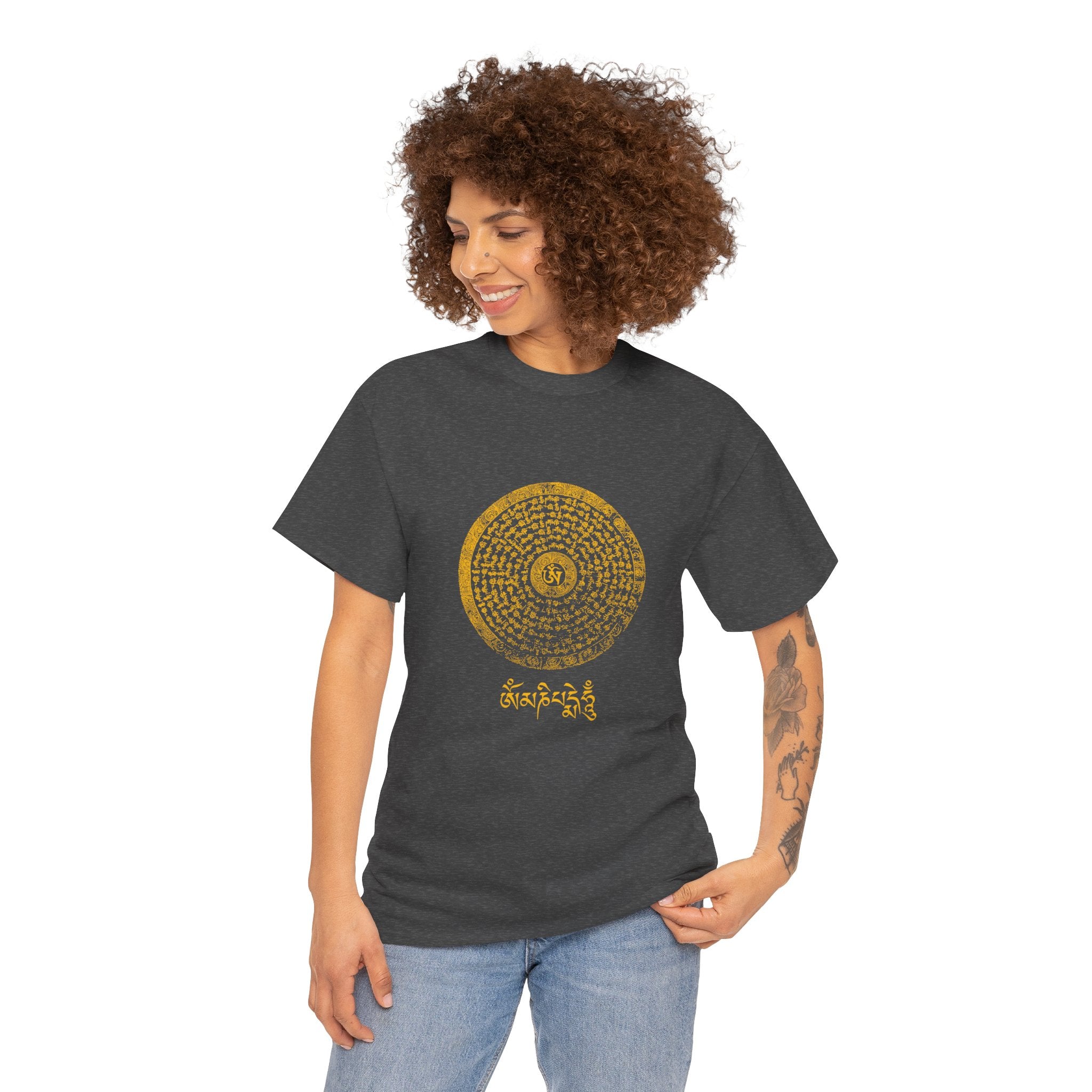 Om Mani Padme Hum Unisex Heavy Cotton Tee