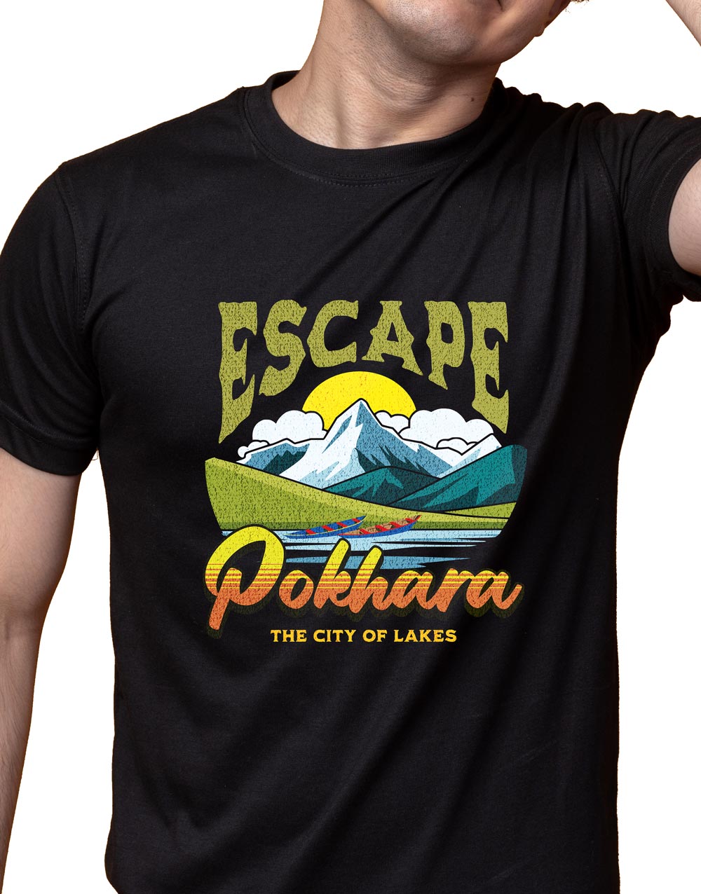 Escape Pokhara The City of Lakes Unisex Triblend Tee