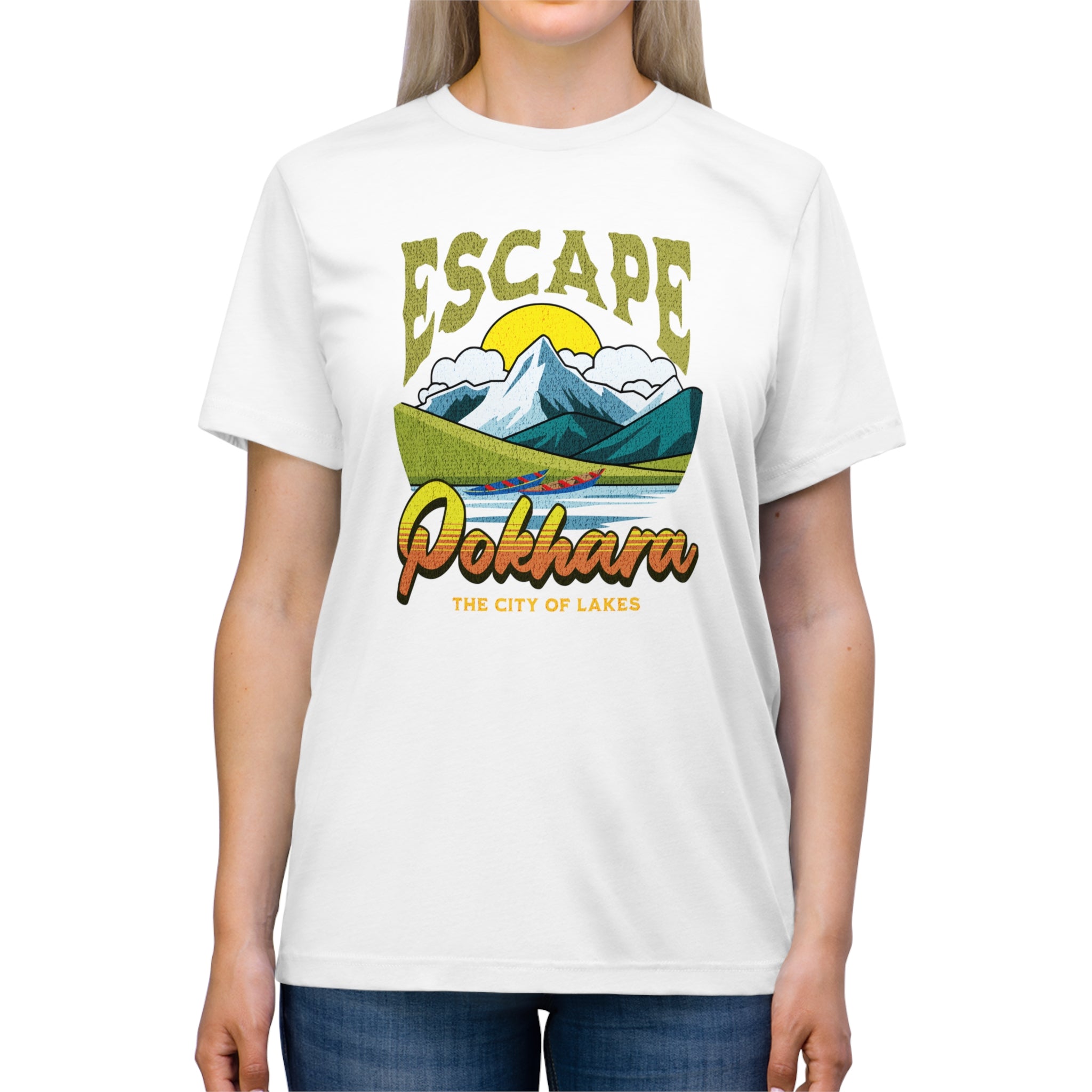 Escape Pokhara The City of Lakes Unisex Triblend Tee