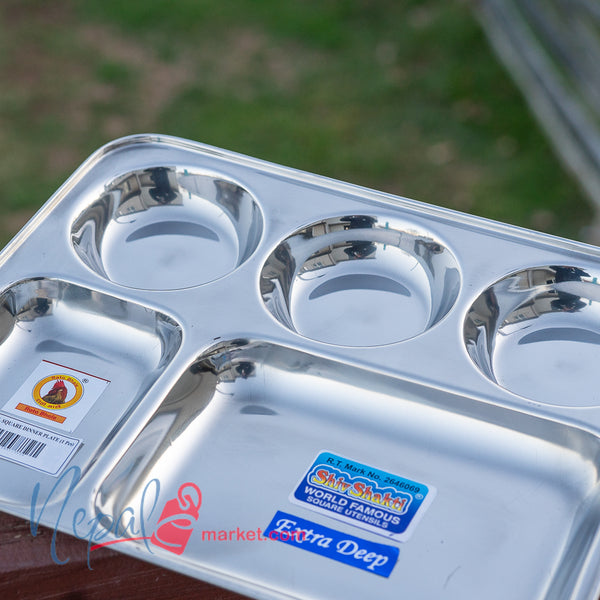 Rato Bhaley Stainless Steel Rectangle Khandey Thaal